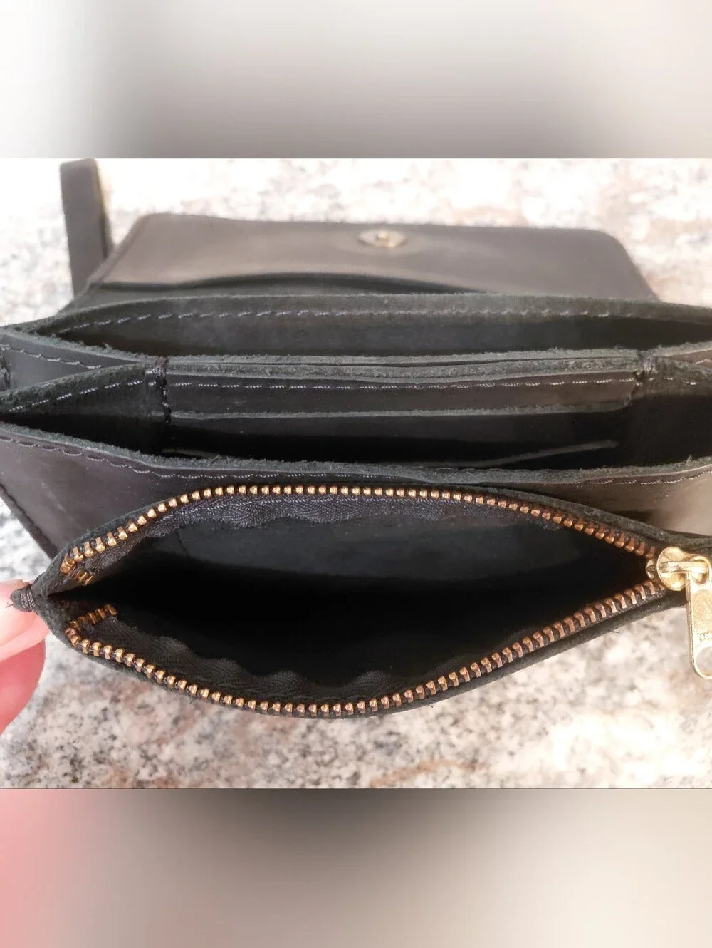 Portland Leather Goods Black Lily Leather Wristlet Wallet